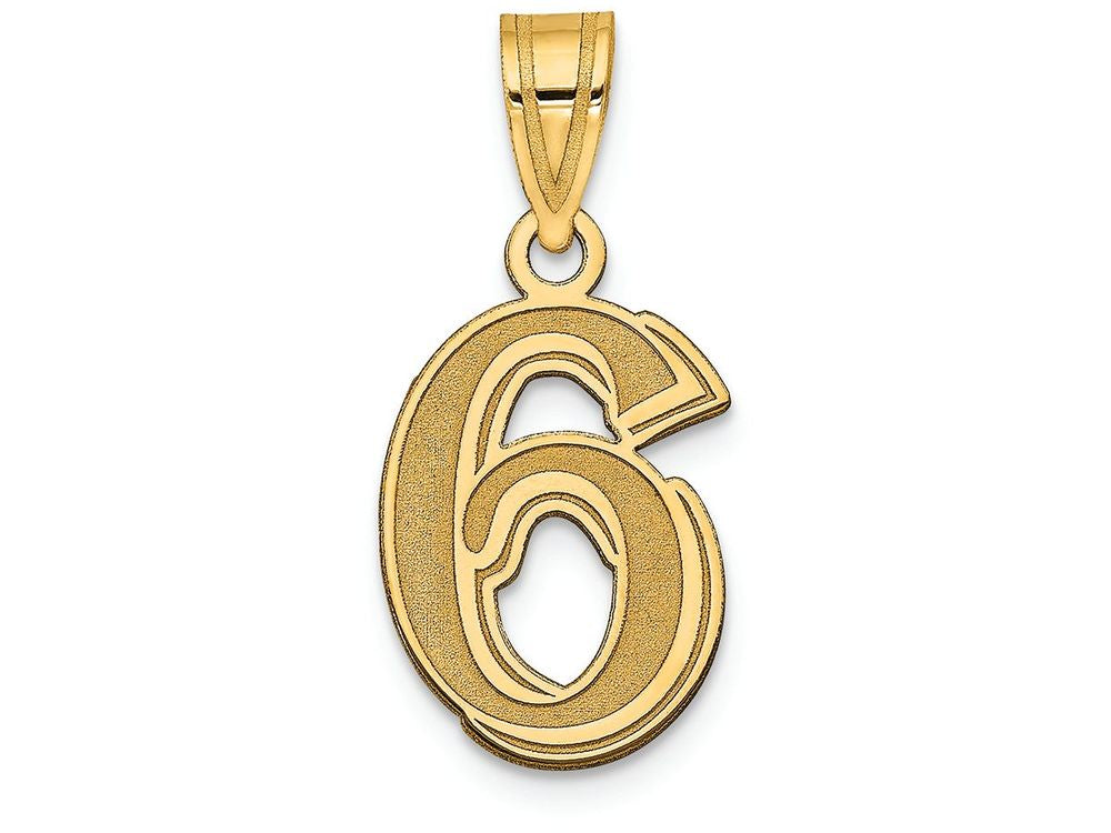 FJC Finejewelers 14k Yellow Gold Polished Etched Number 6 Charm