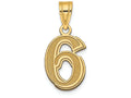 FJC Finejewelers 14k Yellow Gold Polished Etched Number 6 Charm