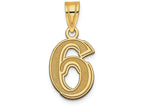 FJC Finejewelers 14k Yellow Gold Polished Etched Number 6 Charm