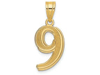 FJC Finejewelers 14k Yellow Gold Polished Etched Number 9 Charm