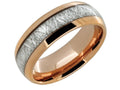 Lancello Tungsten 8mm Rose IP Plating Etched Wedding Band