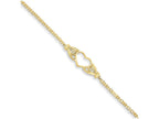 FJC Finejewelers 10 Inch 14k Yellow Gold Polished Antiqued Heart Anklet