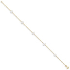 FJC Finejewelers 9 Inch 14k 9 Inch Pearl Anklet (Smaller Ankles)