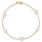 FJC Finejewelers 9 Inch 14k 9 Inch Pearl Anklet (Smaller Ankles)