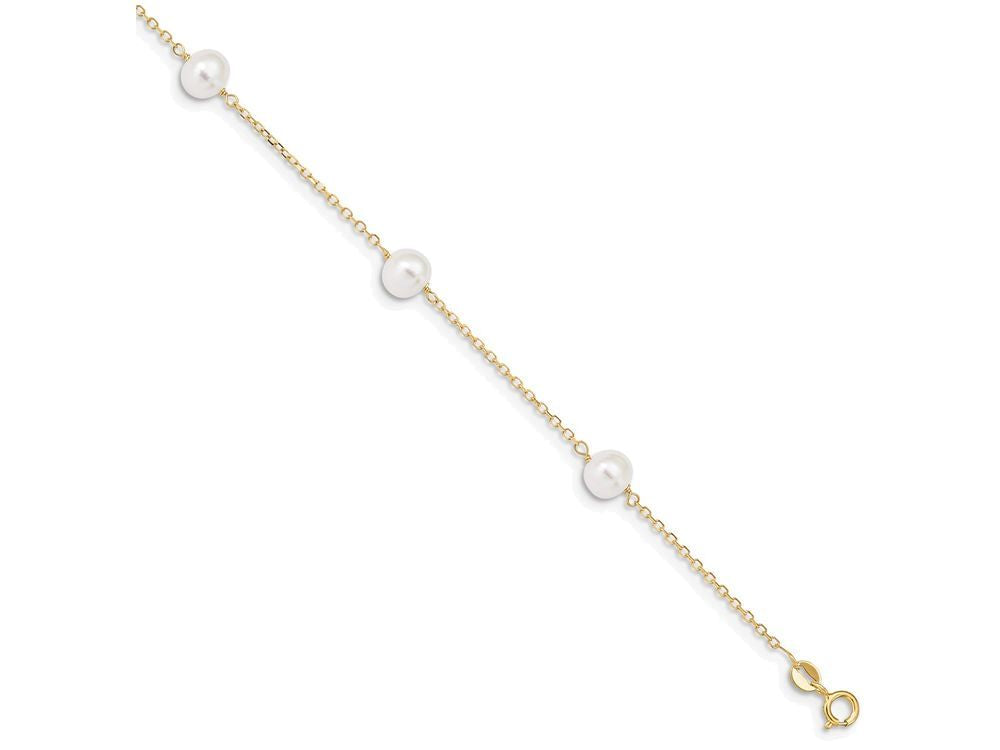 FJC Finejewelers 9 Inch 14k 9 Inch Pearl Anklet (Smaller Ankles)