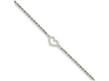 FJC Finejewelers 10 Inch 14k White Gold Rope With Heart Anklet