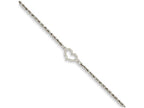 FJC Finejewelers 10 Inch 14k White Gold Rope With Heart Anklet
