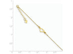 FJC Finejewelers 9 Inch 14k Yellow Gold Adjustable Heart Anklet (Smaller Ankles)