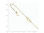 FJC Finejewelers 9 Inch 14k Yellow Gold Adjustable Fancy Heart Anklet (Smaller Ankles)
