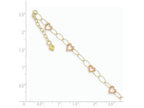 FJC Finejewelers 9 Inch 14 kt Two Tone Gold Adjustable Heart Anklet W/1 Extension