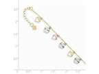 FJC Finejewelers 9 Inch 14 kt Tri Color Gold Adjustable Heart Anklet (Smaller Ankles)