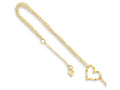 FJC Finejewelers 9 Inch 14k Yellow Gold Double Strand Heart Anklet (Smaller Ankles)