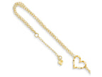 FJC Finejewelers 9 Inch 14k Yellow Gold Double Strand Heart Anklet (Smaller Ankles)