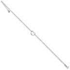 FJC Finejewelers 9 Inch 14k White Gold Double Strand Heart Anklet (Smaller Ankles)