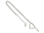 FJC Finejewelers 9 Inch 14k White Gold Double Strand Heart Anklet (Smaller Ankles)
