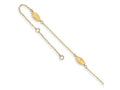 FJC Finejewelers 9 Inch 14k Yellow Gold Polished Puffed Rice Bead Anklet (Smaller Ankles)