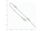 FJC Finejewelers 9 Inch 14k White Gold Puffed Rice Bead Anklet (Smaller Ankles)