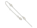 FJC Finejewelers 9 Inch 14k White Gold Puffed Rice Bead Anklet (Smaller Ankles)