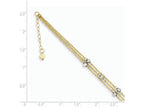 FJC Finejewelers 9 Inch 14 kt Two Tone Gold Triple Strand Anklet (Smaller Ankles)