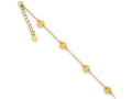 FJC Finejewelers 9 Inch 14k Yellow Gold Polished Disc Adjustable Anklet (Smaller Ankles)