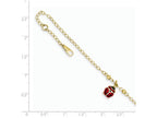 FJC Finejewelers 10 Inch 14k Yellow Gold Adjustable Enameled Ladybug Anklet