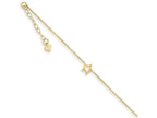 FJC Finejewelers 9 Inch 14k Yellow Gold Adjustable Star Anklet W/1 Extension