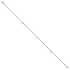 FJC Finejewelers 9 Inch 14k White Gold Adjustable Star Anklet (Smaller Ankles)