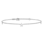 FJC Finejewelers 9 Inch 14k White Gold Adjustable Star Anklet (Smaller Ankles)