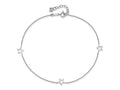 FJC Finejewelers 9 Inch 14k White Gold Adjustable Star Anklet (Smaller Ankles)