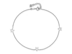 FJC Finejewelers 9 Inch 14k White Gold Adjustable Star Anklet (Smaller Ankles)