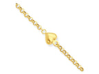 FJC Finejewelers 10 Inch 14k Yellow Gold Puff Heart 9in With 1in Ext Anklet