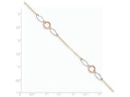 FJC Finejewelers 10 Inch 14 kt Tri Color Gold Circle and Oval 9in With 1in Ext Anklet
