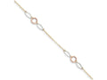 FJC Finejewelers 10 Inch 14 kt Tri Color Gold Circle and Oval 9in With 1in Ext Anklet