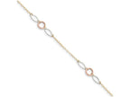 FJC Finejewelers 10 Inch 14 kt Tri Color Gold Circle and Oval 9in With 1in Ext Anklet