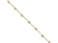 FJC Finejewelers 10 Inch 14k Yellow Gold Puff Rice Bead With 1in Ext Anklet