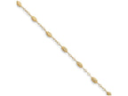 FJC Finejewelers 10 Inch 14k Yellow Gold Puff Rice Bead With 1in Ext Anklet