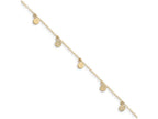 FJC Finejewelers 10 Inch 14k Yellow Gold Hollow Dangle Circle With 1in Ext Anklet