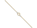FJC Finejewelers 10 Inch 14 kt Two Tone Gold Circle and Bead 9in With 1in Ext Anklet