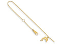 FJC Finejewelers 10 Inch 14k Yellow Gold Dolphin Charm W/1 Inch Extension Anklet