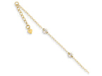FJC Finejewelers 9 Inch 14 kt Two Tone Gold Oval Chain With Wavy Circles W/ 1in Ext Anklet