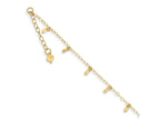 FJC Finejewelers 9 Inch 14k Yellow Gold Oval Chain bright-cut Dots W/ 1in Ext Anklet