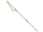 FJC Finejewelers 9 Inch 14 kt Two Tone Gold CZ W/ 1in Ext. Anklet