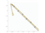 FJC Finejewelers 9 Inch 14 kt Two Tone Gold 2 Stand Spiga Mirror Beads W/ 1in Ext Anklet