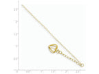 FJC Finejewelers 9 Inch 14k Yellow Gold Oval Link Chain With bright-cut Open Heart Cage W/ 1in Ext Anklet