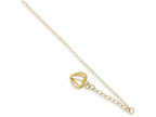 FJC Finejewelers 9 Inch 14k Yellow Gold Oval Link Chain With bright-cut Open Heart Cage W/ 1in Ext Anklet