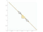FJC Finejewelers 9 Inch 14 kt Two Tone Gold Ropa bright-cut Beads/puff Heart Mom W/ 1in Ext Anklet