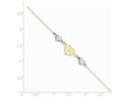 FJC Finejewelers 9 Inch 14 kt Two Tone Gold Ropa bright-cut Beads/puff Heart Love W/ 1in Ext Anklet