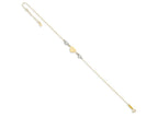 FJC Finejewelers 9 Inch 14 kt Two Tone Gold Ropa bright-cut Beads/puff Heart Love W/ 1in Ext Anklet