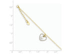 FJC Finejewelers 9 Inch 14 kt Two Tone Gold Twisted and bright-cut Hearts W/ 1in Ext Anklet