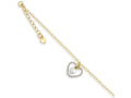 FJC Finejewelers 9 Inch 14 kt Two Tone Gold Twisted and bright-cut Hearts W/ 1in Ext Anklet